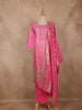 Cotton Candy Colour Zari Woven Silk Salwar Suit with Dupatta