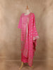 Cotton Candy Colour Zari Woven Silk Salwar Suit with Dupatta
