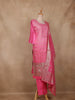 Cotton Candy Colour Zari Woven Silk Salwar Suit with Dupatta