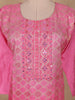 Cotton Candy Colour Zari Woven Silk Salwar Suit with Dupatta
