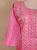 Cotton Candy Colour Zari Woven Silk Salwar Suit with Dupatta