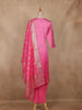 Cotton Candy Colour Zari Woven Silk Salwar Suit with Dupatta