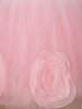 Pink 3D Floral Net Party Frock with Glitter - Diadem