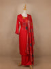 Pink Abstract Designed Cotton Salwar Suit - Diadem