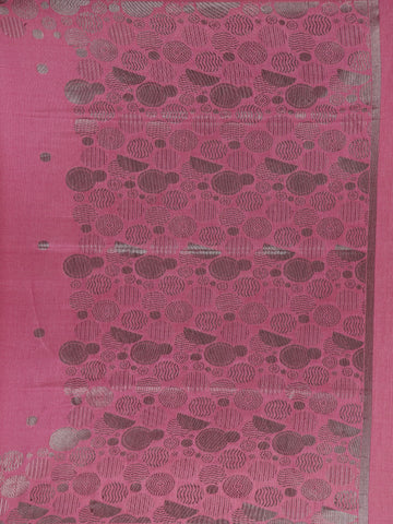 Pink Abstract Designed Semi Tussar Saree - Diadem
