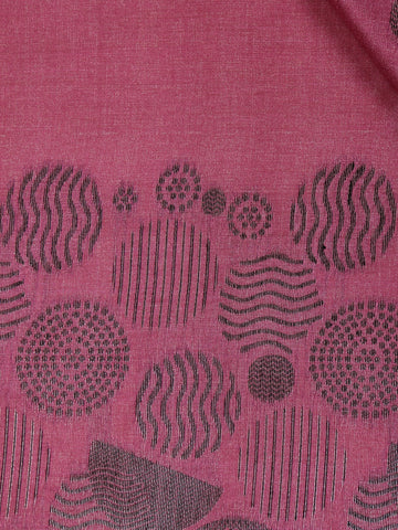 Pink Abstract Designed Semi Tussar Saree - Diadem