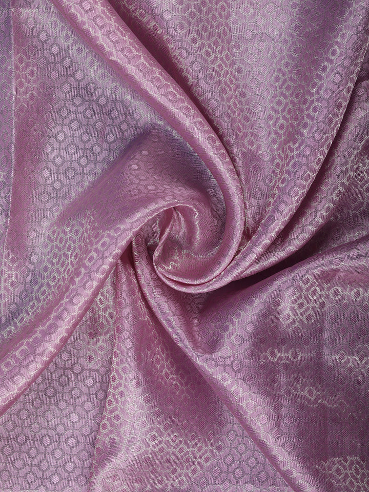 Pink Abstract Woven Pure Kanchipuram Silk Saree - Diadem