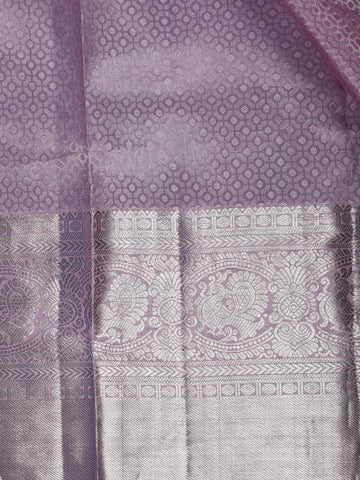 Pink Abstract Woven Pure Kanchipuram Silk Saree - Diadem