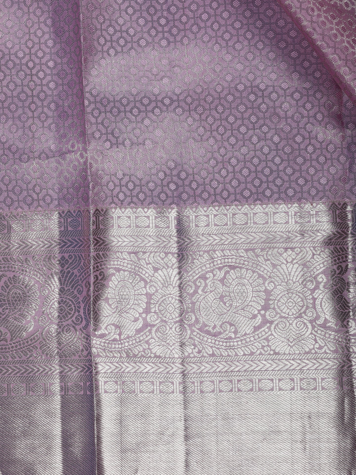 Pink Abstract Woven Pure Kanchipuram Silk Saree - Diadem