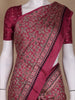 Pink Ajrak Print Mul Mul Cotton Saree - Diadem