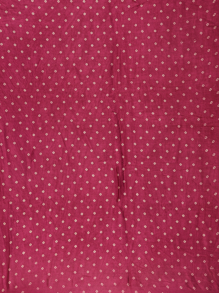 Pink Ajrak Print Mul Mul Cotton Saree - Diadem