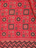 Pink Ajrak Printed Mul Mul Cotton Saree - Diadem