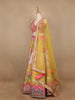 Pink And Yellow Floral Embroidery Semi Silk Bridesmaid Lehenga