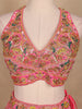 Pink And Yellow Floral Embroidery Semi Silk Bridesmaid Lehenga