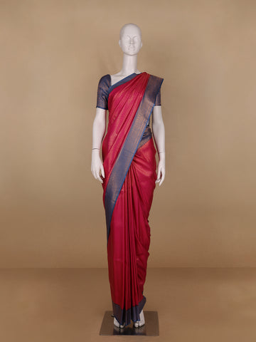 Pink Butta Design Zari Weaving Soft Silk Saree - Diadem