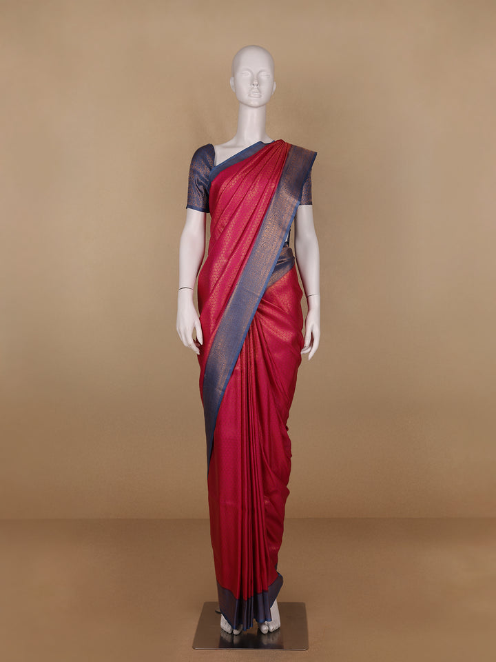 Pink Butta Design Zari Weaving Soft Silk Saree - Diadem