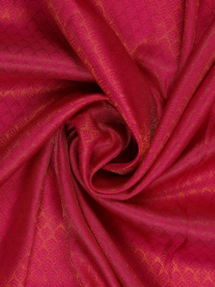 Pink Butta Design Zari Weaving Soft Silk Saree - Diadem