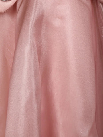 Pink Butterfly Designed Party Gown for Girls - Diadem