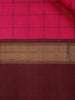 Pink Checkered Designed Pure Kanchipuram Silk Saree