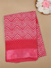 Pink Chevron Designed Fancy Cotton Saree - Diadem