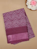 Pink Chevron Designed Fancy Cotton Saree - Diadem