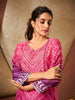 Pink Crepe Chevron Printed Salwar Suit for Women - Diadem