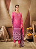 Pink Crepe Chevron Printed Salwar Suit for Women - Diadem