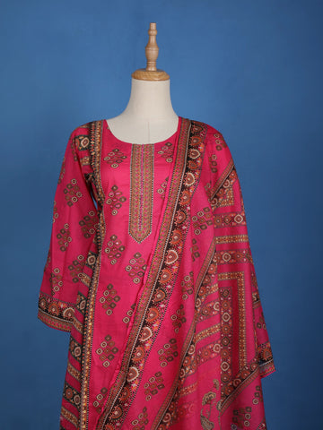 Pink Diamond Designed Cotton Salwar Suit - Diadem
