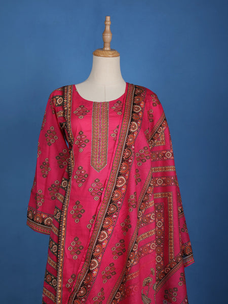 Pink Diamond Designed Cotton Salwar Suit - Diadem