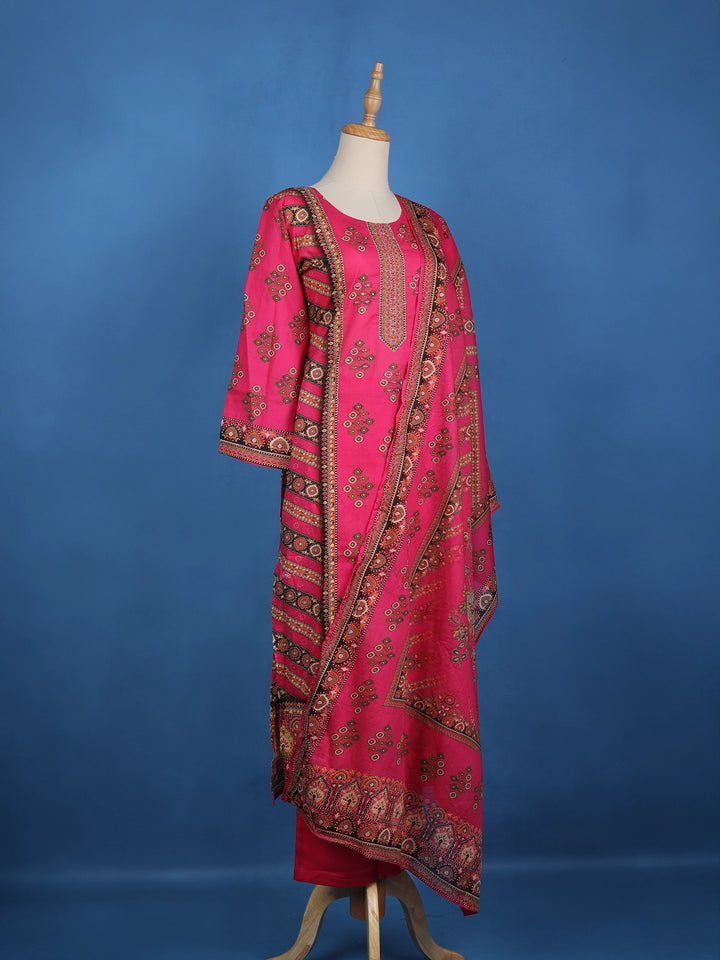 Pink Diamond Designed Cotton Salwar Suit - Diadem