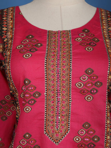 Pink Diamond Designed Cotton Salwar Suit - Diadem
