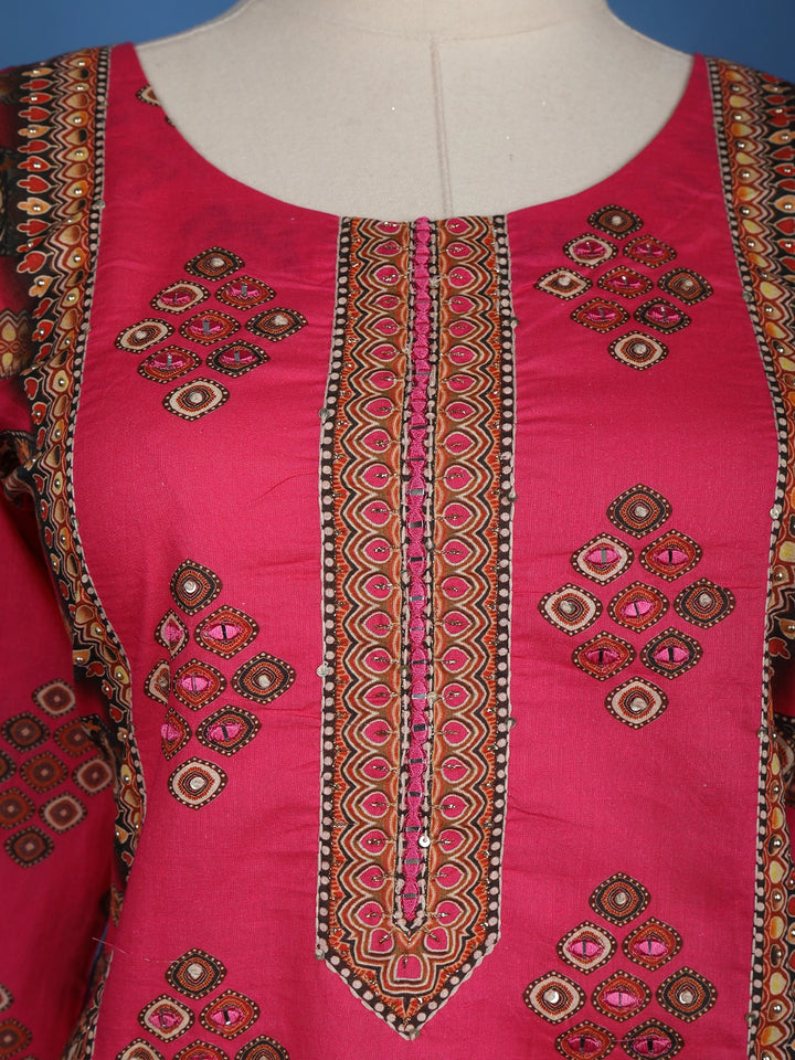Pink Diamond Designed Cotton Salwar Suit - Diadem