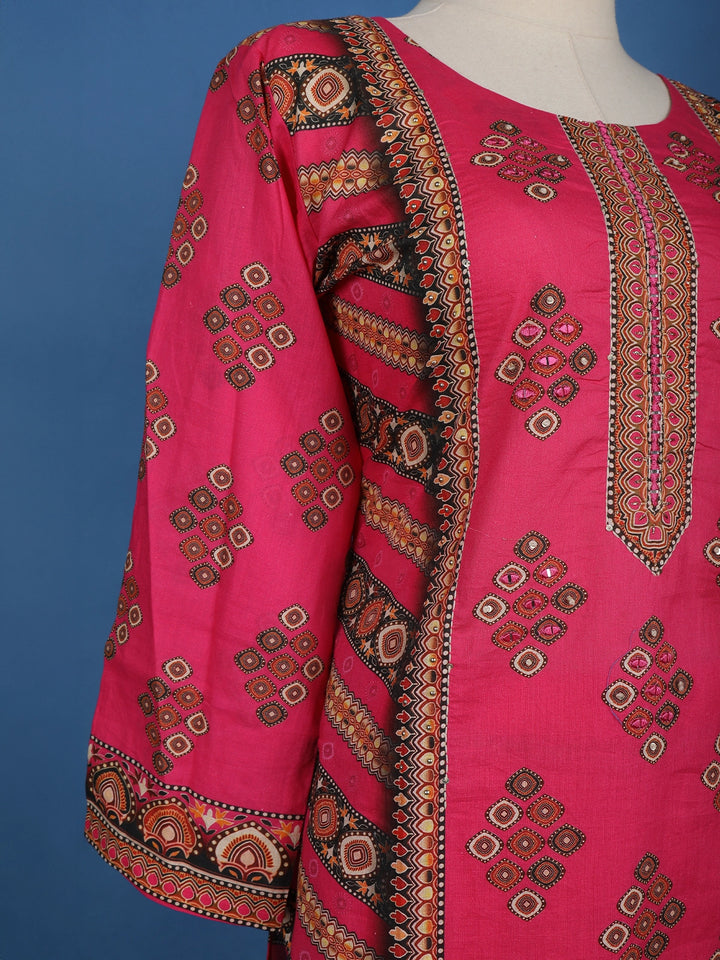 Pink Diamond Designed Cotton Salwar Suit - Diadem