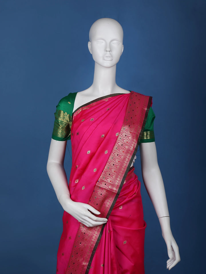 Pink Diamond Designed Soft Silk Saree - Diadem
