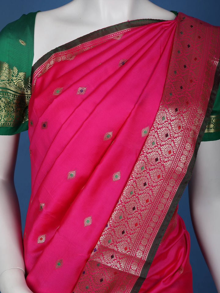 Pink Diamond Designed Soft Silk Saree - Diadem