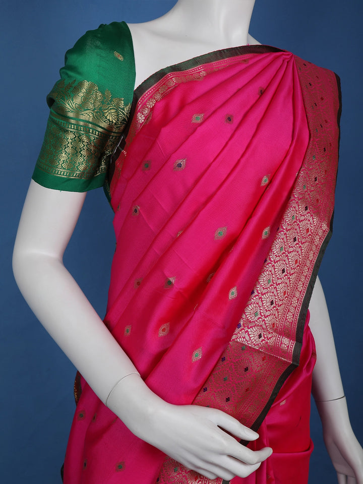 Pink Diamond Designed Soft Silk Saree - Diadem