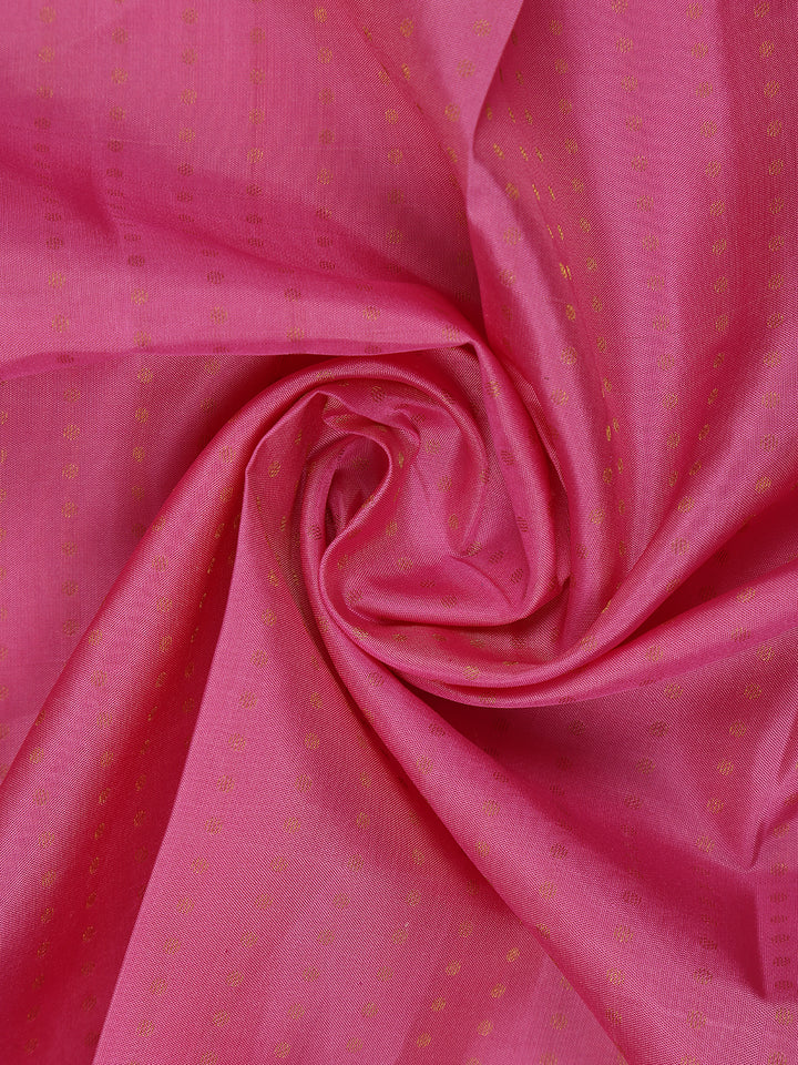 Pink Dotted Zari Weave Pure Kanchipuram Silk Saree - Diadem