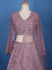 Pink Embroidery Bridal Net Lehenga
