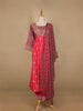 Pink Floral And Paisley Prints Cotton Straight Cut Salwar Suit - Diadem