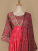 Pink Floral And Paisley Prints Cotton Straight Cut Salwar Suit - Diadem