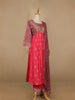Pink Floral And Paisley Prints Cotton Straight Cut Salwar Suit - Diadem
