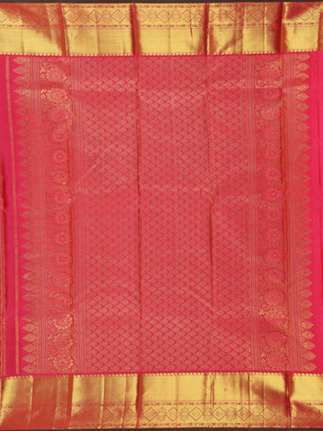 Pink Floral Buttis Pure Kanchipuram Silk Saree - Diadem