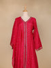 Pink Floral Buttis Semi Silk Sharara Salwar Suit