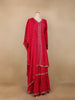 Pink Floral Buttis Semi Silk Sharara Salwar Suit