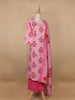 Pink Floral Designed Cotton Salwar Suit - Diadem