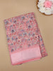 Pink Floral Designed Fancy Cotton Saree - Diadem