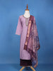 Muted Lavender Floral Design Printed Cotton Salwar Suit - Diadem