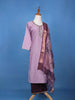 Muted Lavender Floral Design Printed Cotton Salwar Suit - Diadem