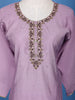 Muted Lavender Floral Design Printed Cotton Salwar Suit - Diadem