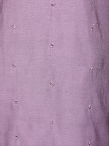 Muted Lavender Floral Design Printed Cotton Salwar Suit - Diadem